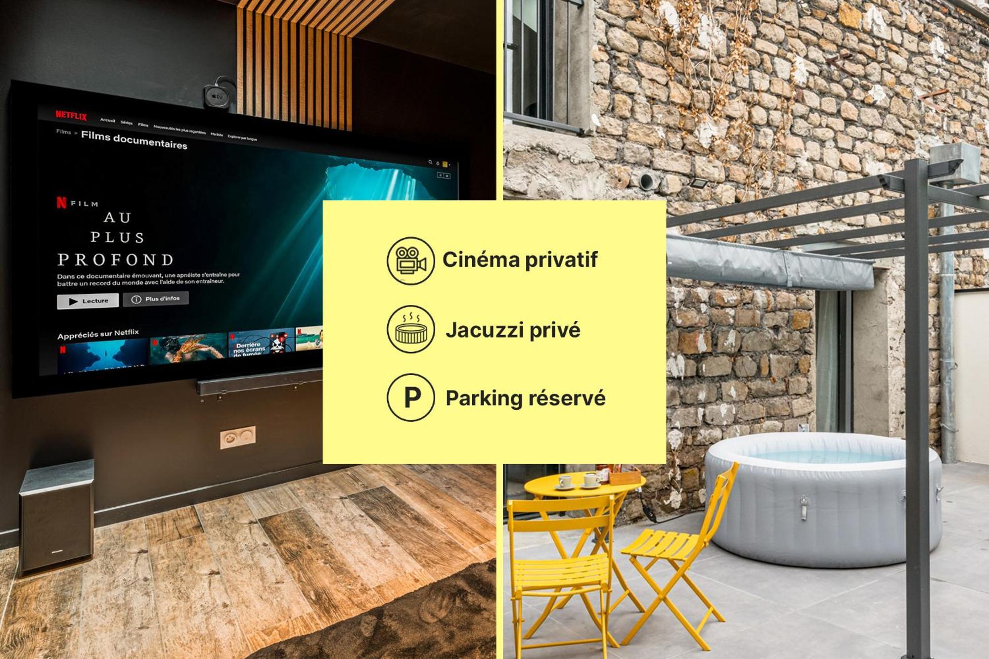 Chill Haven - Jacuzzi & Cinema - Queen Size - Parking - Terrasse سانت إتيان المظهر الخارجي الصورة